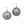 Rustic Turquoise Flower Drop Earrings