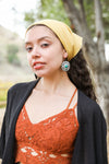 Rustic Turquoise Flower Drop Earrings