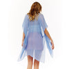DIONA J SOLID PLEATED KIMONO CARDIGAN ONE SIZE COLOR BLUE