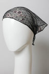 Tulle Lace Embroidered Poppy Headscarf