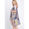 DIONA J MIX PRINT LIGHT WEIGHT KIMONO CARDIGAN ONE SIZE COLOR NAVY