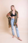 Patterned Velvet Kimono Wrap - Luxurious Layers