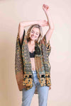 Patterned Velvet Kimono Wrap - Luxurious Layers