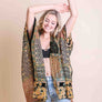 Patterned Velvet Kimono Wrap - Luxurious Layers