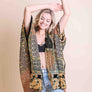 Patterned Velvet Kimono Wrap - Luxurious Layers
