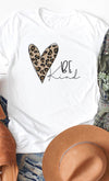 Leopard heart be kind graphic tee