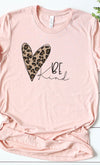 Leopard heart be kind graphic tee