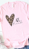 Leopard heart be kind graphic tee