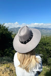 Structured wide brim Fedora with Embellishment