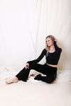 Flared Stretchy Lounge Pants With Relaxed Fit