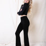 Flared Stretchy Lounge Pants With Relaxed Fit