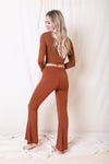 Flared Stretchy Lounge Pants With Relaxed Fit