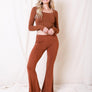 Flared Stretchy Lounge Pants With Relaxed Fit