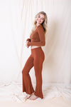 Flared Stretchy Lounge Pants With Relaxed Fit