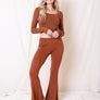 Flared Stretchy Lounge Pants With Relaxed Fit