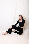 Flared Stretchy Lounge Pants With Relaxed Fit