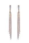 Long Twisted 5 Lines Rhinestone Earrings