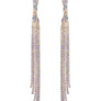 Long Twisted 5 Lines Rhinestone Earrings