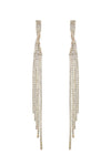 Long Twisted 5 Lines Rhinestone Earrings