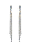 Long Twisted 5 Lines Rhinestone Earrings