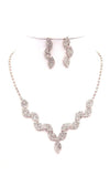 Clouded oblong Rhinestone Necklace Set