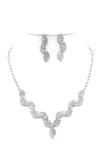 Clouded oblong Rhinestone Necklace Set