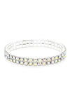 2 Row Strand Line Stretch Rhinestone Bracelet