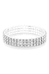 3 Row Strand Line Stretch Rhinestone Bracelet