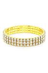 3 Row Strand Line Stretch Rhinestone Bracelet