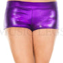Plus size metallic booty shorts with waist band