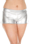 Plus size metallic booty shorts with waist band