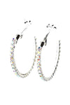 45mm Basic Sparkle Rhinestone Hoop Earrings