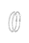 45mm Basic Sparkle Rhinestone Hoop Earrings