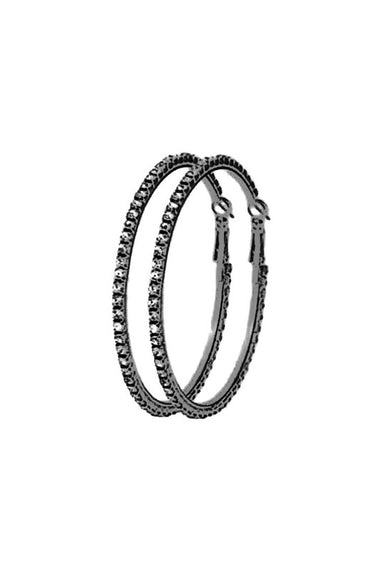 65mm Basic Sparkle Rhinestone Hoop Earrings