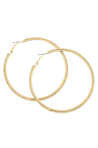 115mm Basic Sparkle Rhinestone Hoop Earrings