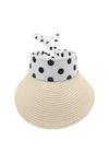 Wide Brim Straw Sun visor UV Protection Dot HAT