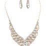 Oval Point Bridal, Prom Rhinestone Necklace Set