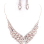 Oval Point Bridal, Prom Rhinestone Necklace Set