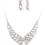 Oval Point Bridal, Prom Rhinestone Necklace Set
