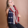 American Flag Knit Blanket Scarf - Oversized