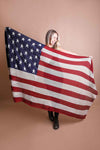 American Flag Knit Blanket Scarf - Oversized