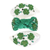 Saint Patrick's Day Shamrock Crystal Embroidery Top Knotted Green Headband