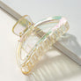 Iridescent crescent shape big claw hair clip