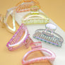 Iridescent crescent shape big claw hair clip