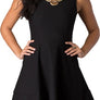 JUNIORS SLEEVELESS PARTY DRESS WITH ZIPPER BACK