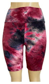 JUNIORS HIGH WAISTED TIE DYE COTTON BIKER SHORTS