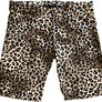 JUNIORS CHEETAH PRINT COTTON BIKER SHORTS