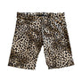 JUNIORS CHEETAH PRINT COTTON BIKER SHORTS