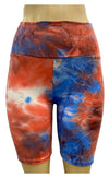 KIDS HIGH WAISTED TIE DYE COTTON BIKER SHORTS