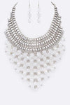 Statement Glass Bib Necklace Set